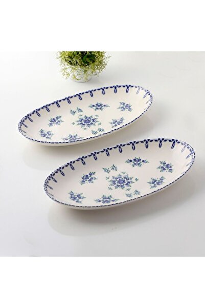 Güral Porselen Elips 2 Parça 25 Cm Bone Kayık Tabak - 1654