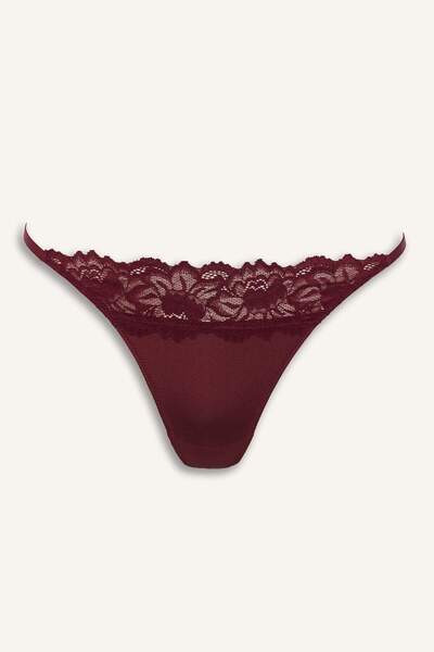 DeFacto Lace Detailed Satin Panties-Fall in Love F9390Ax25Wn
