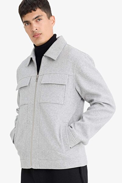 DeFacto Slim Fit Wintermantel mit schmaler Passform, Polokragen, gefüttert, mit Reißverschlusstaschen F0461AX25AU