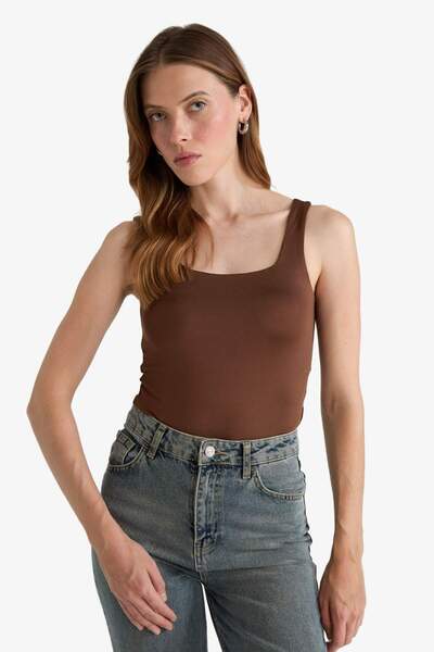 DeFacto Τετράγωνος γιακάς Basic Solid Snap Body F8245AX25HS