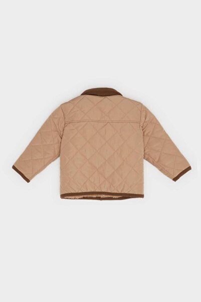 DeFacto Baby Boy Waterproof Contrast Collar Snap Fastener Coat E8467A525Au