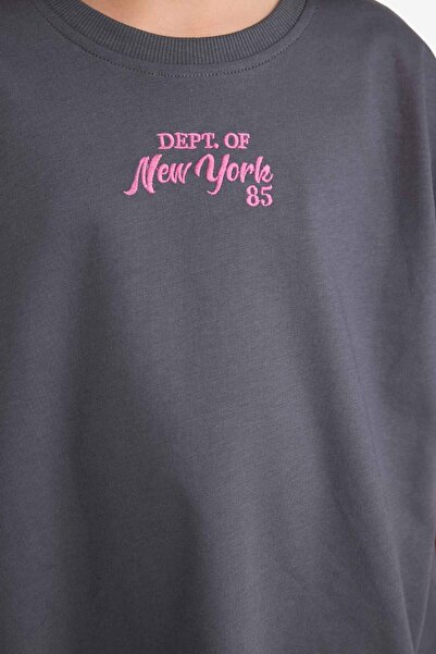 DeFacto Girls' 2-Piece Set Short Sleeve Printed T-Shirt Elastic Waist Long Bottom F5035A825Au