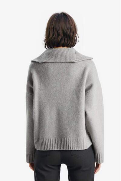 DeFacto Oversize Wide Fit Half Zipper Stand Collar Knitwear Sweater A8180Ax25Wn