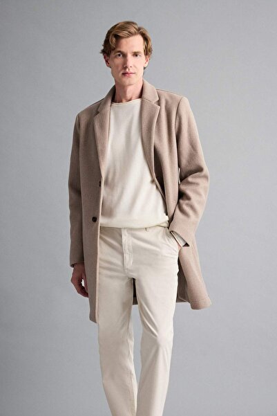 DeFacto Ανδρικό παλτό βιζόν Relax Fit με γιακά με κουμπιά και τσέπες Parka Y8903AZ24AU