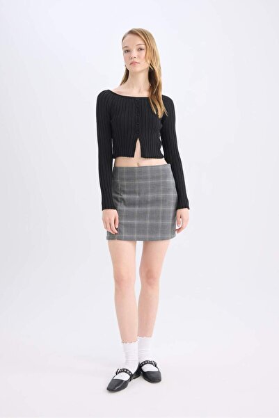 DeFacto Coool Printed High Waist Mini Skirt E1810Ax24Wn