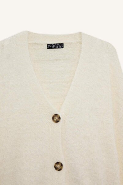 DeFacto Oversize Wide Fit V-Neck Knitwear Cardigan K7886Az25Wn