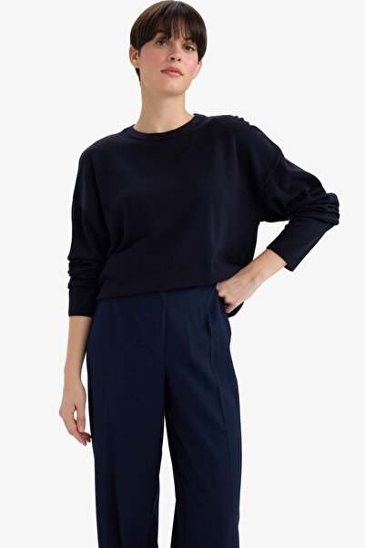 DeFacto Wool Blend Crew Neck Basic Knitwear Sweater G1401Ax25Wn