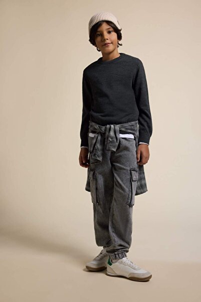 DeFacto Pulover din tricotaj cu guler rotund pentru băiat A4992A825WN