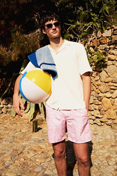 DeFacto Relax Fit Apache Collar Summer Short Sleeve Shirt D7313Ax25Sp