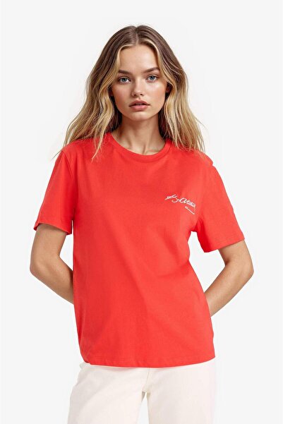 DeFacto Regular Fit Crew Neck Atatürk Bedrucktes Kurzarm-T-Shirt F6033AX25SM