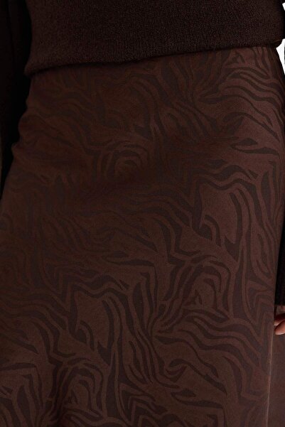 DeFacto Φούστα μίντι από σατέν με λουλούδια σε γραμμή Α G3008AX25AU