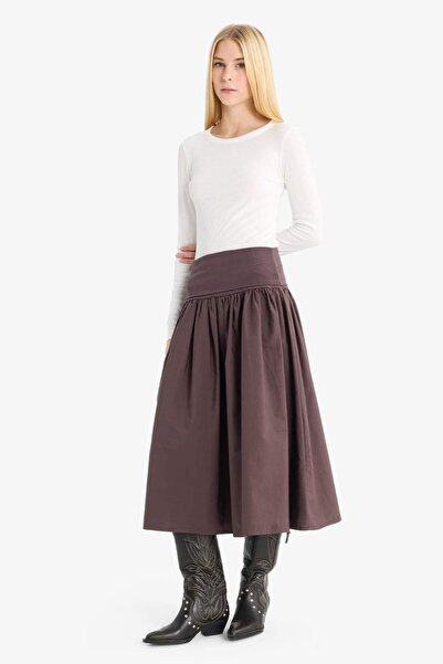 DeFacto Coool A-Line ψηλόμεση ποπλίνα μίντι φούστα F7993AX25AU