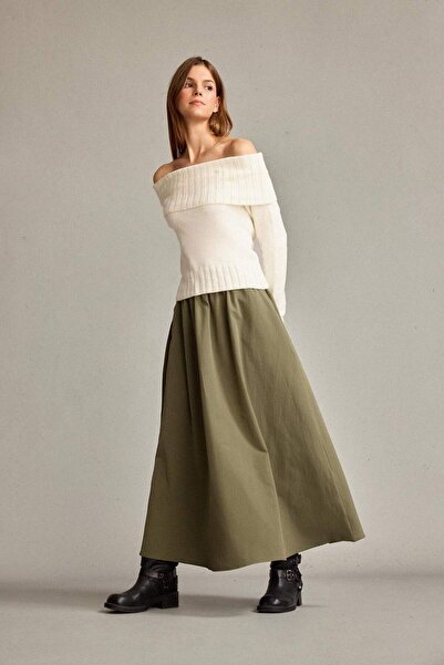 DeFacto Μάξι φούστα με ελαστική μέση τσέπη F7897AX25SM