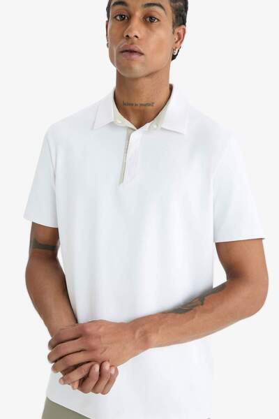 DeFacto DeFactoFit Stretchy Fabric Standard Fit Polo Collar Sportsman κοντομάνικο μπλουζάκι D9240AX25SP