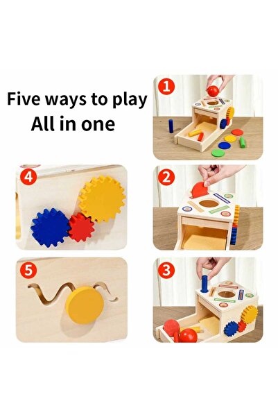 Micostore Montessori educational game 4 in 1 Perm Box, skill and sorting, multicolor
