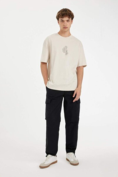 DeFacto Παντελόνι Wide Leg Cargo Τσέπη Αλεξίπτωτο Φαρδύ Φαρδύ Πόδι C9156ax24au