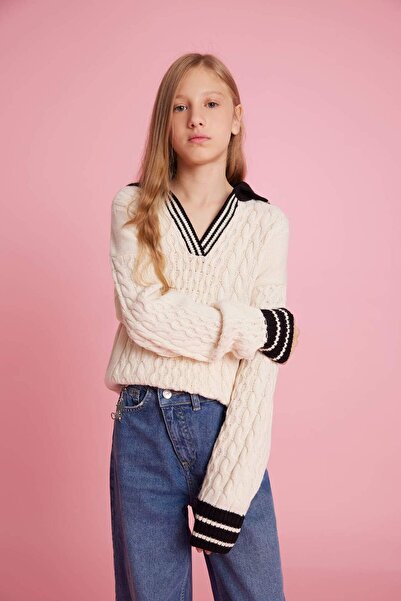 DeFacto Girl's Polo Neck Knitwear Sweater G1626A825Au
