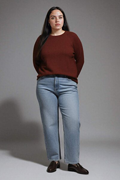 DeFacto Svetr z měkkého úpletu s výstřihem – Regular Fit I6913Az24Wn