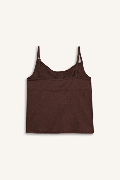 DeFacto A-Line V-Neck Thin Strap Front Tie-Up Blouse F1913Ax25Sm