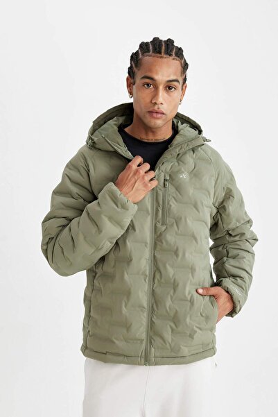 DeFacto Εφαρμόστε αδιάβροχο παλτό με κουκούλα και φερμουάρ - C6052ax24au