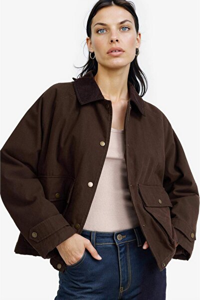 DeFacto Regular Fit Polo-Yaka Baumwollmantel F0037AX25AU