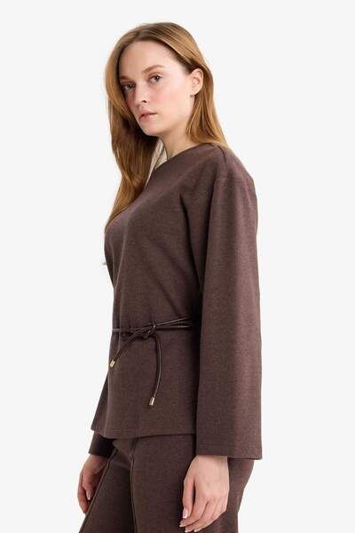 DeFacto Μακρυμάνικο μπλουζάκι με κορδόνια με κορδόνια Regular Fit G3392AX25AU