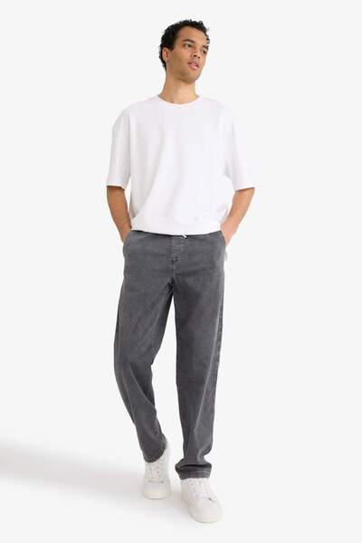 DeFacto Wide Leg Wide Leg Jean Snow Washed Trousers G2468Ax25Au