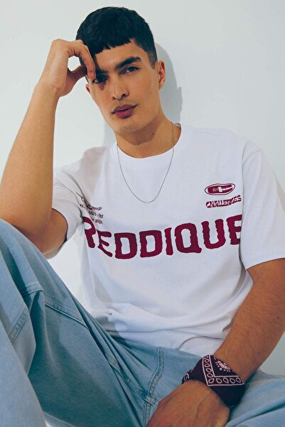 DeFacto Boxy Fit Crew Neck Printed Short Sleeve T-Shirt F6040Ax25Sm