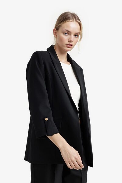 DeFacto Regular Fit Blazer mit Revers Basic Einfarbig C3215AX24AU