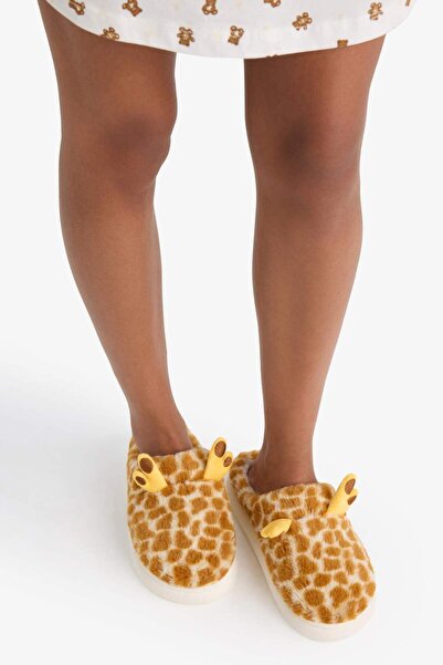 DeFacto Women's Giraffe Themed Flat Sole House Slippers F1547Ax25Wn