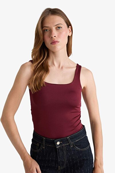 DeFacto Τετράγωνος γιακάς Basic Solid Snap Body F8245AX25HS