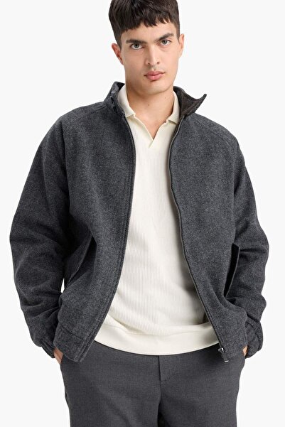 DeFacto Regular Fit-Mantel mit Stehkragen, Taschen und Reißverschluss, gefüttert, F0683AX25WN