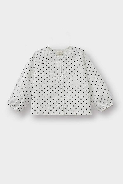 DeFacto Μακρυμάνικο πουκάμισο για κοριτσάκια με πουά ρεγκλάν μανίκια G3654A525AU