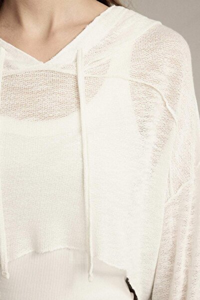 DeFacto Crop-Cardigan aus Baumwolle mit Kapuze und langen Ärmeln G1589AX25SM