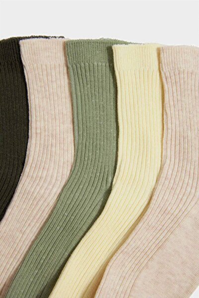 DeFacto 5-пакет дълги памучни чорапи за момичета G0236A8NS