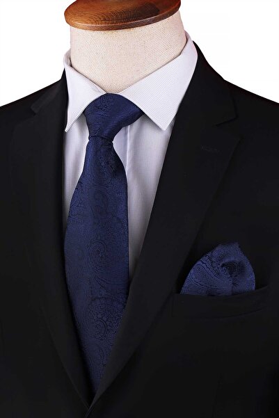 Kravatkolik Синій шарф з візерунком Класичний краватка KK13123