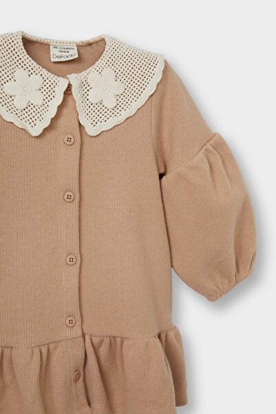 DeFacto Dívčí šaty s dlouhým rukávem Bebe límeček G0144A525WN