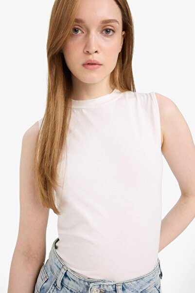 DeFacto Ärmelloses Basic-T-Shirt mit Rundhalsausschnitt, Tunika D4894ax24wn