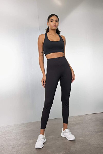 DeFacto DefactoFit černé vysoký pas obepínající stahovací pružné prémiové sportovní legíny C9191AX25SP