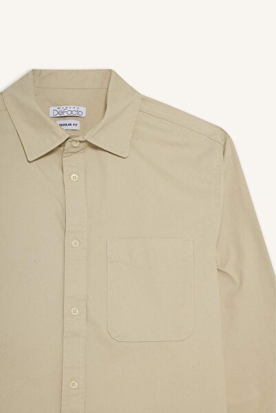 DeFacto Βαμβακερό μακρυμάνικο πουκάμισο με κανονική εφαρμογή E8112AX25AU