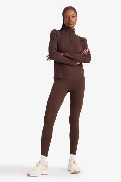 DeFacto DefactoFit Ανακουφιστικό κολάν ψηλόμεσο με μαλακό χνούδι που αγκαλιάζει τη μέση Basic ίσιο αθλητικό κολάν W8206AZ25AU