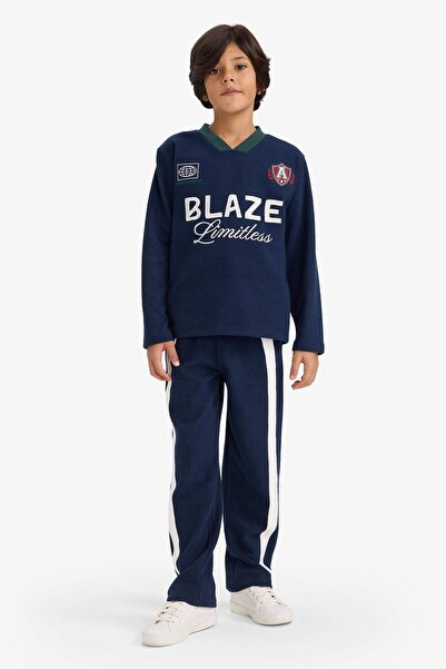 DeFacto Хлопчачий 2-комплектний комплект з принтом Світшот Штани від спортивного костюма G4387A825WN