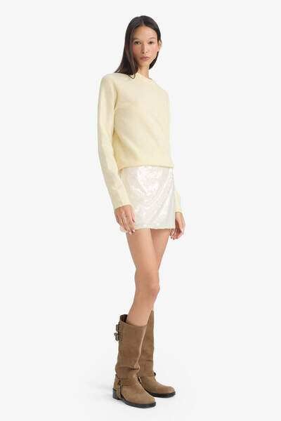 DeFacto Coool Normal Bell Sequined Fabric Mini Skirt G3396Ax25Au