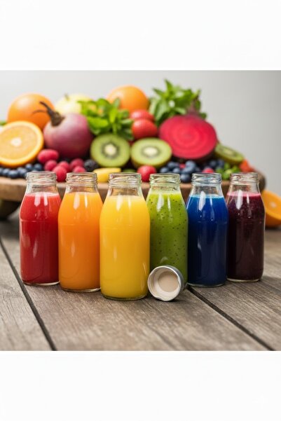 junibeliw 10Pcs Empty Glass Ginger Shot Bottle Leakproof Metal Cap Wide Mouth Juice Jar 10X100Ml