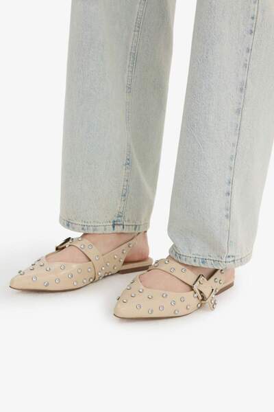 DeFacto Γυναικείες μπαλαρίνες από συνθετικό δέρμα με επίπεδη σόλα D8962AX25SM