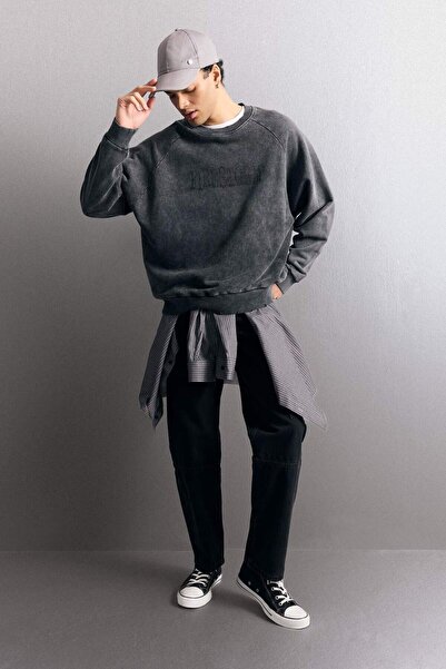 DeFacto 100% Cotton Relax Fit Wide Leg Cargo Pocket Jeans F2986Ax25Au