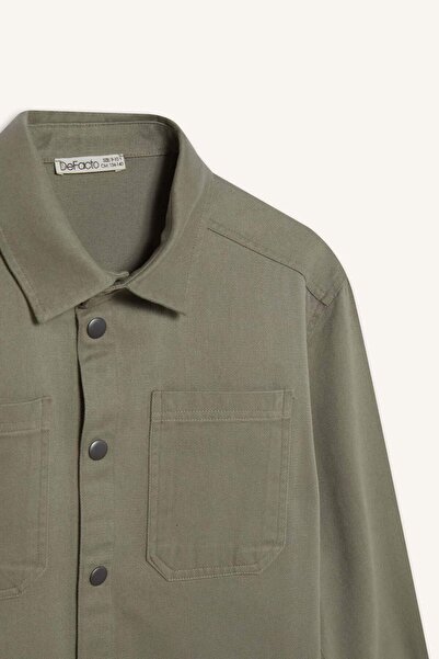 DeFacto Μακρυμάνικο πουκάμισο για αγόρια με φαρδιά εφαρμογή πόλο με λαιμόκοψη D7793A825SP