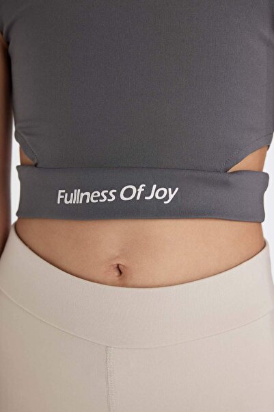 DeFacto Crew Neck Girls' Sports Undershirt - Printed, D0878A824HS