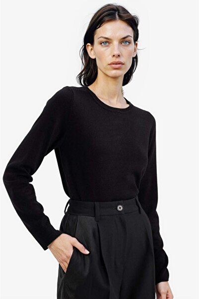 DeFacto Pulover de bază cu gât crew, cu potrivire relaxată, extra moale, tricotaj texturat din cașmir F7091AZ20AU