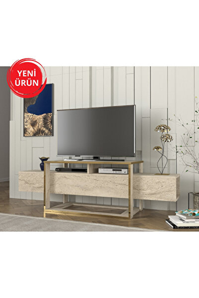 Dekorister Bianco Tv Sehpası Traverten